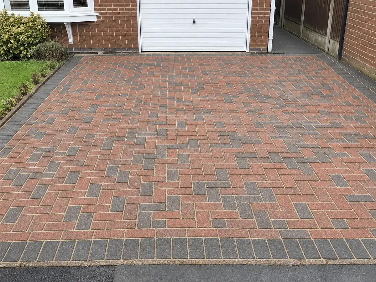 The same driveway after cleaning